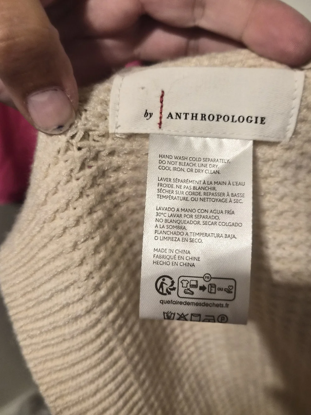 Anthropologie The Elsie Waffle-Knit Scarf NWOT Beige